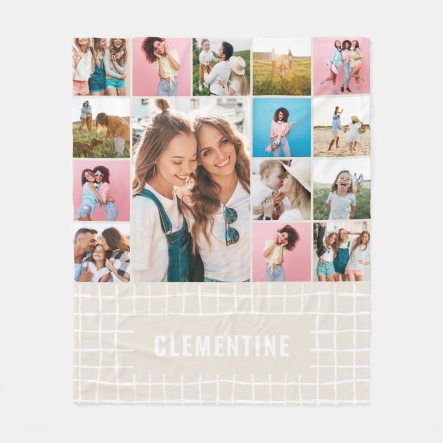 Cobertor De Velo Verificação 16 Fotografia moderna, mínima natural  (Frente)