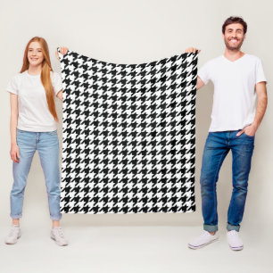 Cobertor De Velo Verificação de houndstooth Clássico Branco Preto