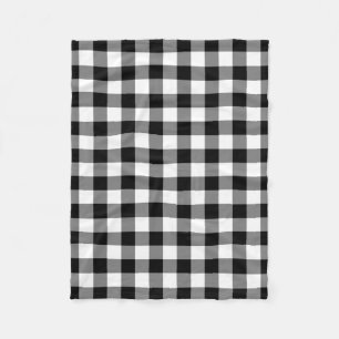 Cobertor De Velo Verificações de Gingham de tamanho grande preto e