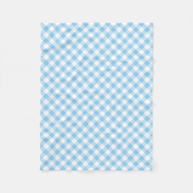 Cobertor De Velo Verificações de Gingham Diagonal Média de Azul-Beb (Frente)