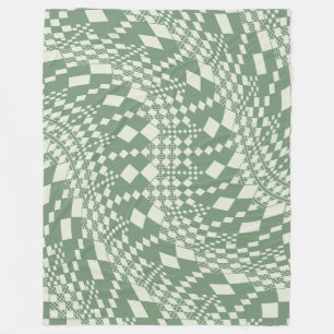Cobertor De Velo Verificações distorcidas em verde