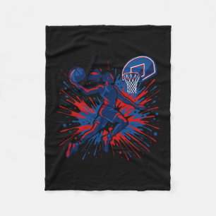 Cobertor De Velo Vermelho Branco Azul Sketll Splash de Cor Bandeira
