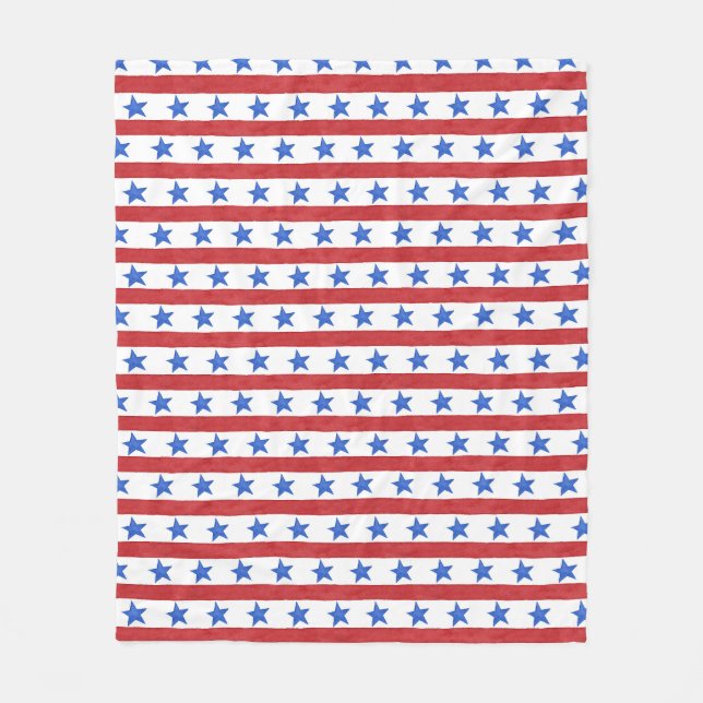 Cobertor De Velo Vermelho branco e azul patriótico (Frente)