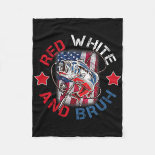 Cobertor De Velo Vermelho Branco E Bruh 4 De Julho Patriótico Dia D