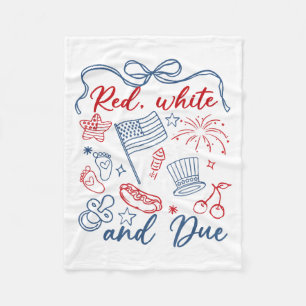 Cobertor De Velo Vermelho Branco E Devido 4 De Julho Gravidez Verão