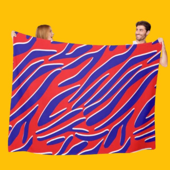 Cobertor De Velo Vermelho, Branco e Negrito | Tigre-Stripe Fleece B (Criador carregado)