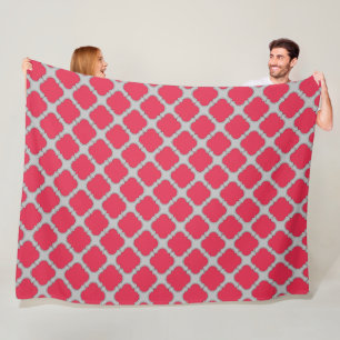 Cobertor De Velo Vermelho e cinza de quatrefoil