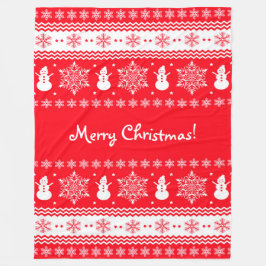 Cobertor De Velo Vermelho e White Christmas