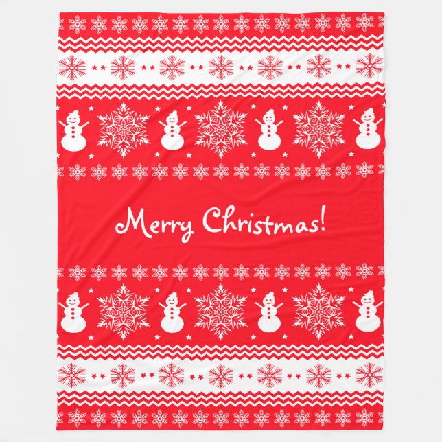 Cobertor De Velo Vermelho e White Christmas (Frente)