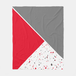 Cobertor De Velo Vermelho Moderno e Cinza Terrazzo