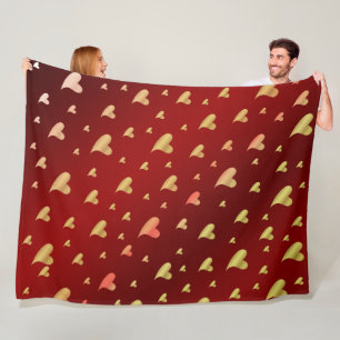 Cobertor De Velo vermelho,ouro,coração, amor, namorados, forma, s