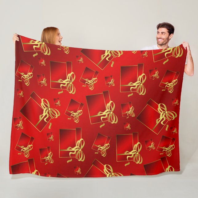 Cobertor De Velo vermelho,ouro,presente, ação de graças, feriado, p (In Situ)