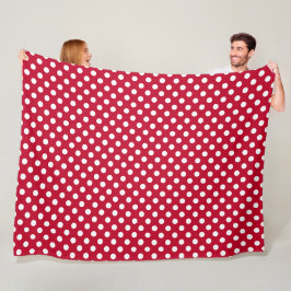 Cobertor De Velo Vermelho + Pontos Brancos Polka