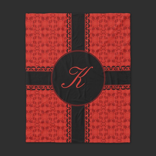 Cobertor De Velo Vermelho Romântico e Preto Personalizam (Criador carregado)