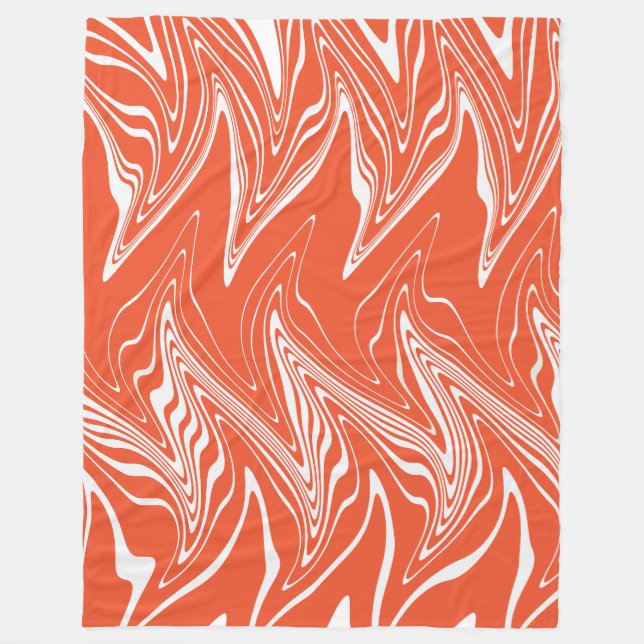 Cobertor De Velo Vermelhos - Laranja e Branco (Frente)