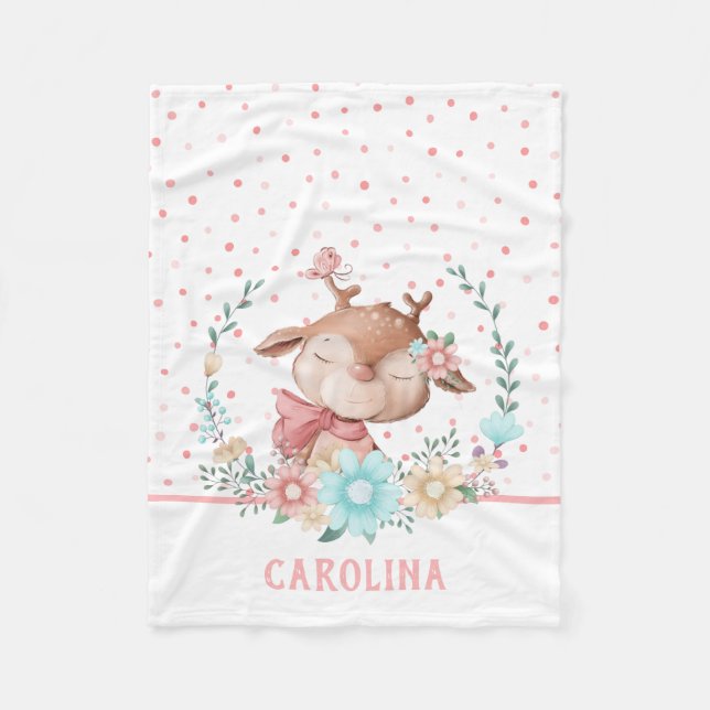 Cobertor De Velo Versável Floral de Veado Bonito (Frente)