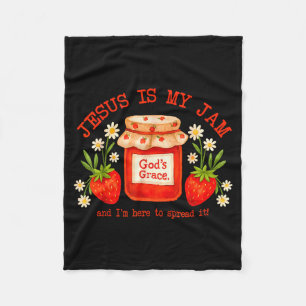 Cobertor De Velo Versículo da Bíblia Cristã Fé Morango Jesus É Meu