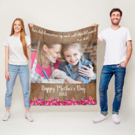 Cobertor De Velo Versículo da Bíblia Cristã Feliz Dia das Mães Rúst