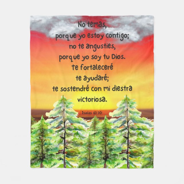 Cobertor De Velo Versos Motivacionales Biblicos en Español (Frente)