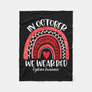 Cobertor De Velo Vestimos a consciência da dislexia vermelha mês da