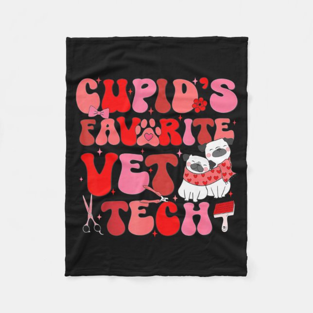 Cobertor De Velo Vet Tech Valentines Day Veterinary Vet Student Vet (Frente)