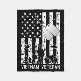 Cobertor De Velo Veterano do Vietnã Bandeira Americana Legal Milita