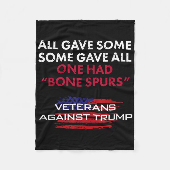 Cobertor De Velo Veteranos Antirtrump Draft Dodger Bone Spurs Para  (Frente)