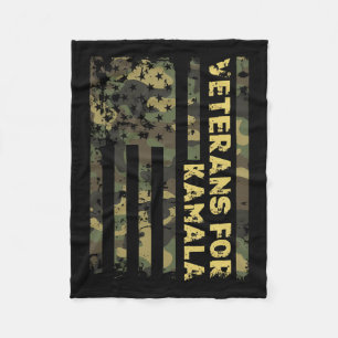 Cobertor De Velo Veteranos Para Kamala Camouflage - Bandeira Americ