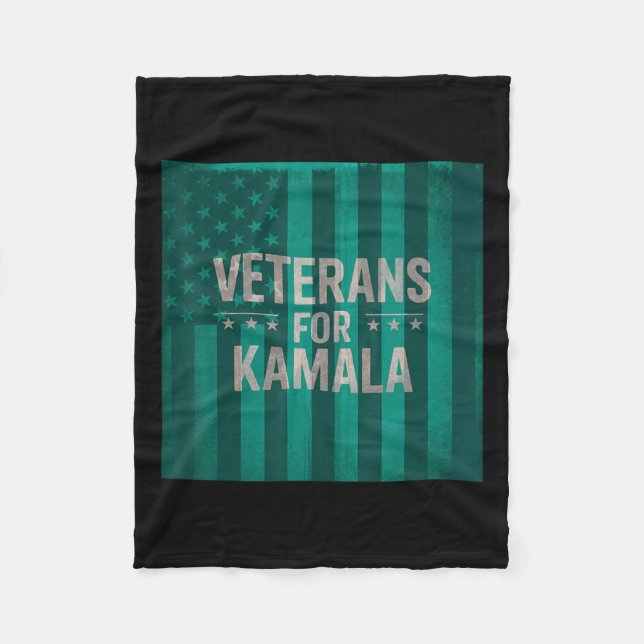 Cobertor De Velo Veteranos Votando Para Kamala 2024 Presidente (Frente)