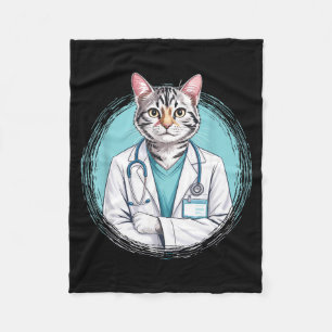 Cobertor De Velo Veterinário felino médico de gato estetoscópio méd