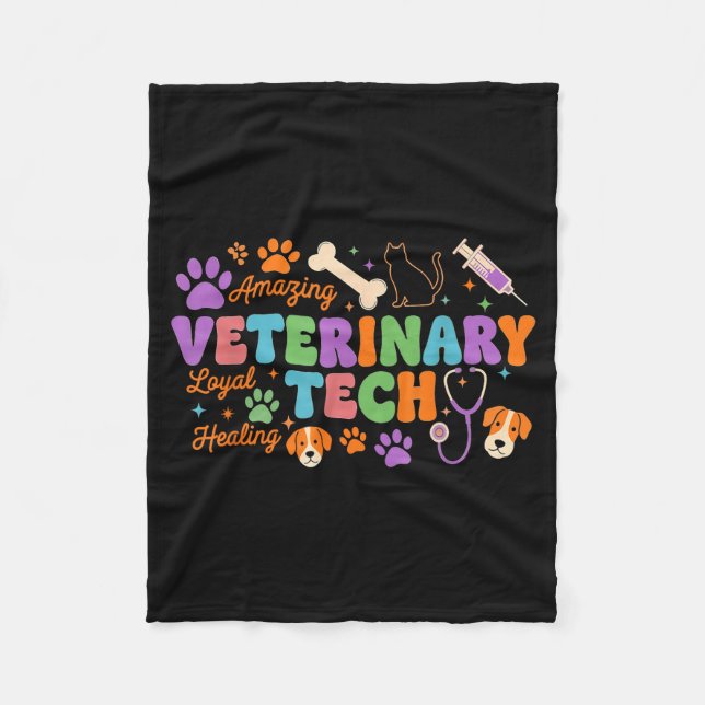 Cobertor De Velo Veterinary Technician - Vet Tech Veterinarian Appr (Frente)