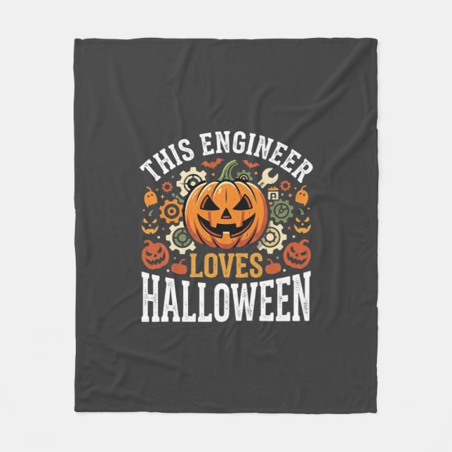 Cobertor De Velo Vetor de Abóbora de Engenheiro de Halloween (Frente)