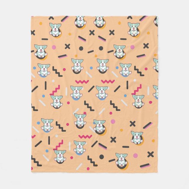 Cobertor De Velo Vetor de Padrão Sem Costura de Cachorro (Frente)