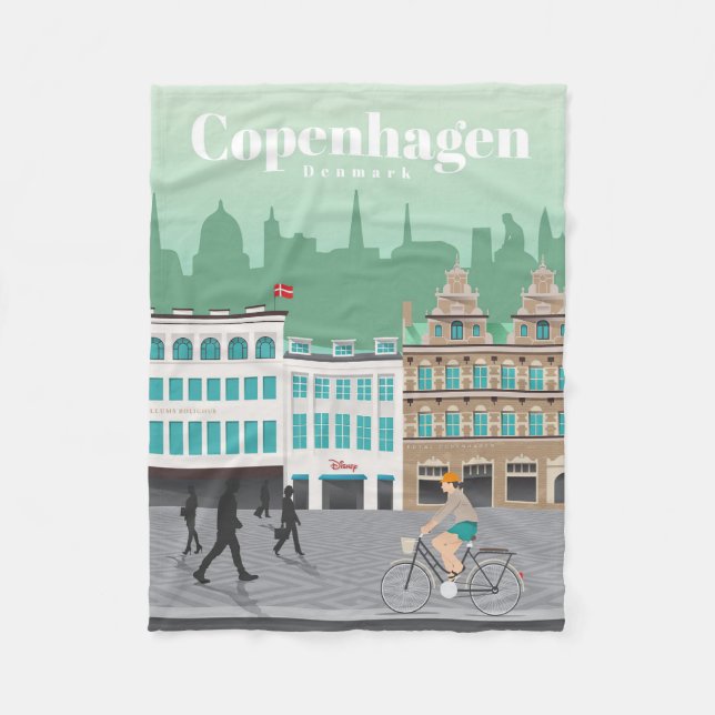 Cobertor De Velo Viagem Art Viagem Para Copenhaga (Frente)