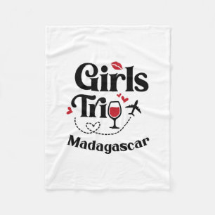 Cobertor De Velo Viagem de férias de garotas de vinho fofo Madagasc