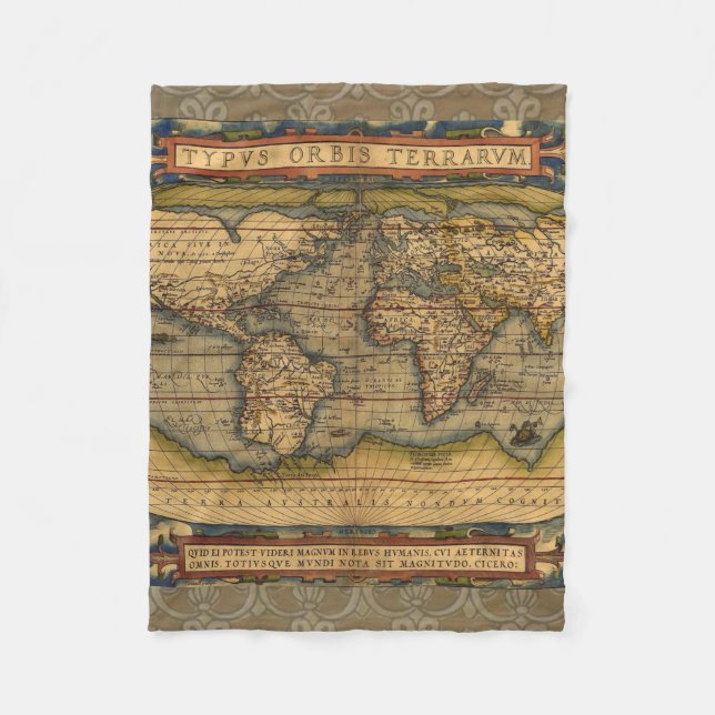 Cobertor De Velo Viagem do Mapa Mundial Antiquado Ortelius Europa (Frente)