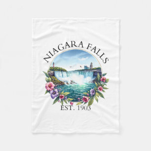 Cobertor De Velo Viagem Floral Retro às Cataratas do Niágara Férias