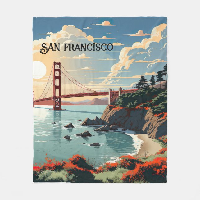 Cobertor De Velo Viagem inspirou San Francisco Fleece Blanket (Frente)
