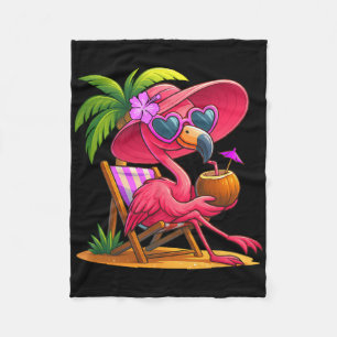 Cobertor De Velo Vibrações de Verão Flamingo Rosa Praia Palmeira Ve