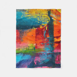 Cobertor De Velo Vibrant Abstract Acrylic Art Throw Blanket 