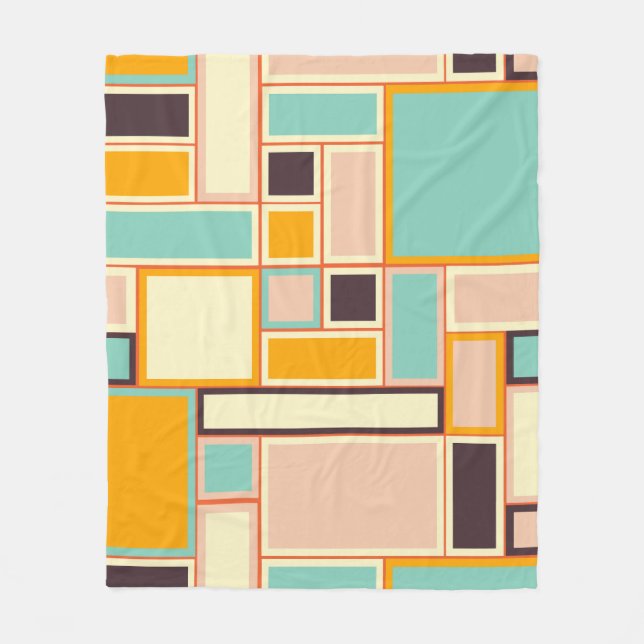 Cobertor De Velo Vibrant abstract pattern with rectangles (Frente)