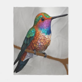 Cobertor De Velo Vibrant Allen’s Hummingbird Painting