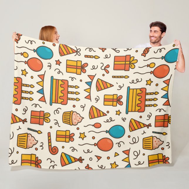 Cobertor De Velo Vibrant Birthday Party Seamless Pattern (In Situ)