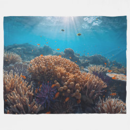 Cobertor De Velo Vibrant Coral Reef Fleece Blanket 
