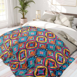 Cobertor De Velo Vibrant Kaleidoscopic Circles Bohemian