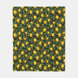 Cobertor De Velo Vibrant Lemon Citrus Tree Pattern