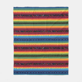 Cobertor De Velo Vibrant Rainbow Mexican Serape Stripes