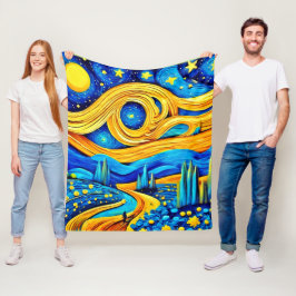 Cobertor De Velo Vibrant Starry Trabalho de arte