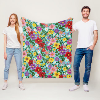 Cobertor De Velo Vibrant Summer Wildflower Garden Floral Pattern 