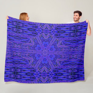 Cobertor De Velo Vibrante Bohemian Blue Carnação Abstrato Cozy